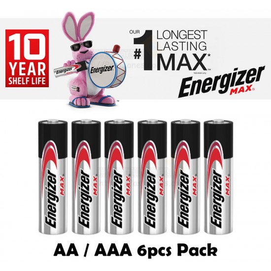 Energizer MAX Alkaline Battery AA / AAA [6pcs]