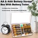 AA / AAA Battery Storage Box With Battery Tester