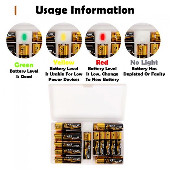 AA / AAA Battery Storage Box With Battery Tester