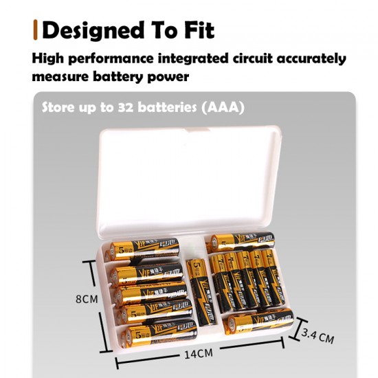 AA / AAA Battery Storage Box With Battery Tester