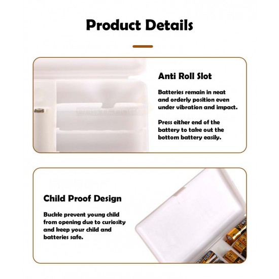 AA / AAA Battery Storage Box With Battery Tester