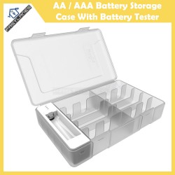 AA / AAA Battery Storage Case With Battery Tester