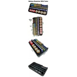 Battery Storage Organizer Box With Battery Tester