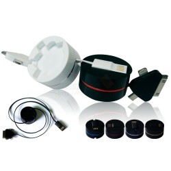 3 In 1 Retractable USB Power Data Cable For Mobile Phones