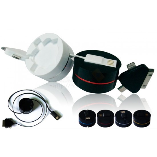3 In 1 Retractable USB Power Data Cable For Mobile Phones
