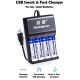 Doublepow USB Smart & Fast AA / AAA Battery Charger [4 Slots]