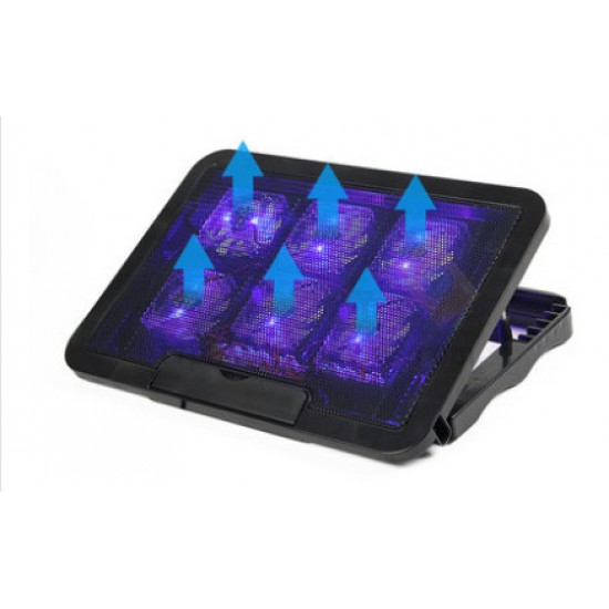 Laptop Height Adjustable Cooling Pad [6 Fans] 