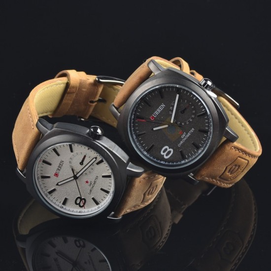 Curren Leather Strap Watch