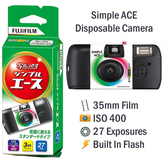 Fujifilm Simple Ace Disposable Film Camera [27 Exp]