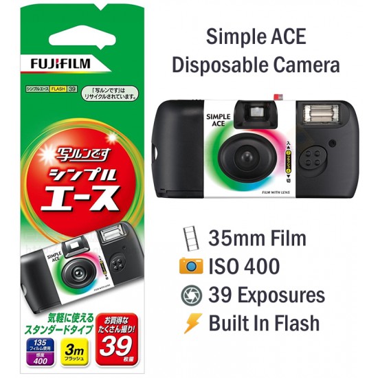 Fujifilm Simple Ace Disposable Film Camera [39 Exp]