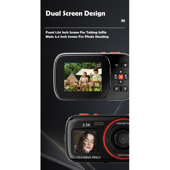 Dual Screen 72MP Digital Camera