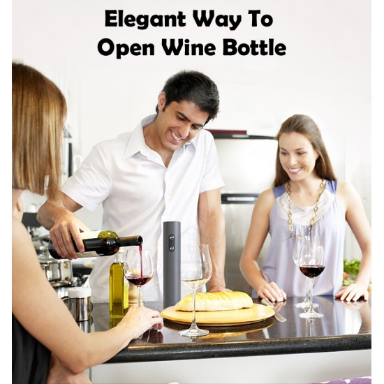 Electric Wine Bottle Opener Pourer Storage Set