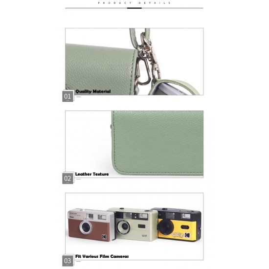 Leather Bag For 35mm Film Camera Kodak M35, M38, H35, H35N, F8, F9, 501F