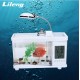 Lileng Mini Fish Tank With Lamp, Alarm Clock, Thermometer, Stationery Holder