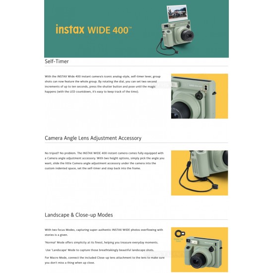 Fujifilm Instax Wide 400 Camera + FREE Gifts