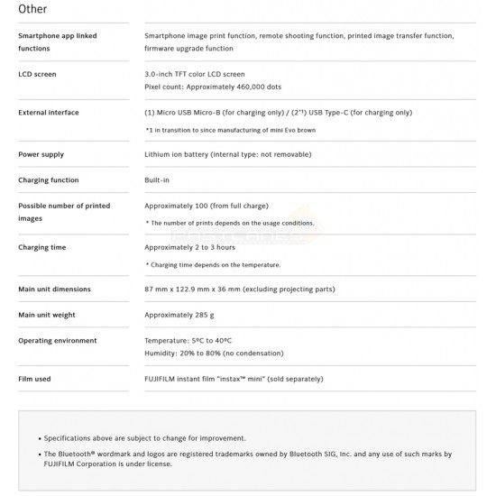 Instax Mini Evo Hybrid Digital Instant Camera (Gentle Rose)