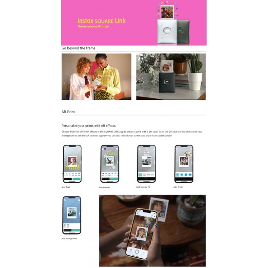 Instax Square Link Smartphone Photo Printer (Ash White)