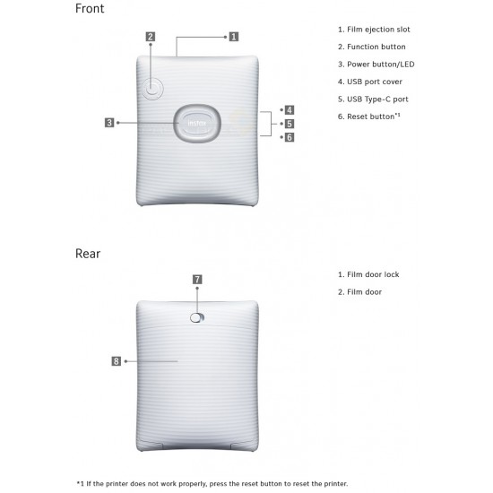 Instax Square Link Smartphone Photo Printer (Ash White)