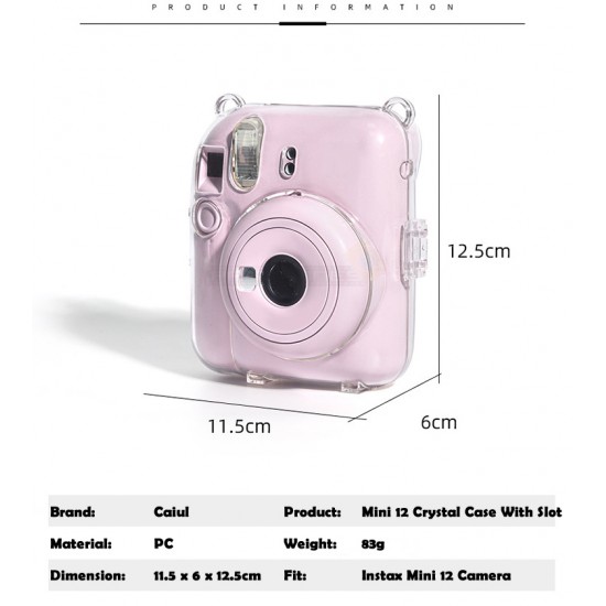 Instax Mini 12 Crystal Case With Photo Slot