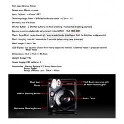 Fujifilm Instax Mini 50S Piano Camera (Black) + Mystery Gift