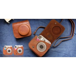 Vintage Brown Leather Bag For Instax Mini 7S