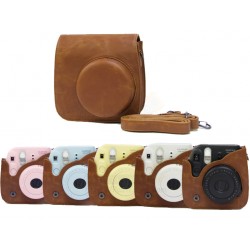 Vintage Brown Leather Bag For Instax Mini 8, Mini 8+, Mini 9