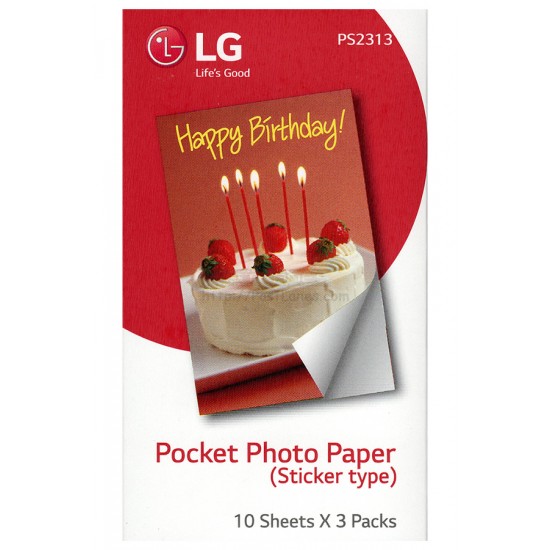 LG Sticker Photo Paper For LG Pocket Printer PS2313 Zink Paper