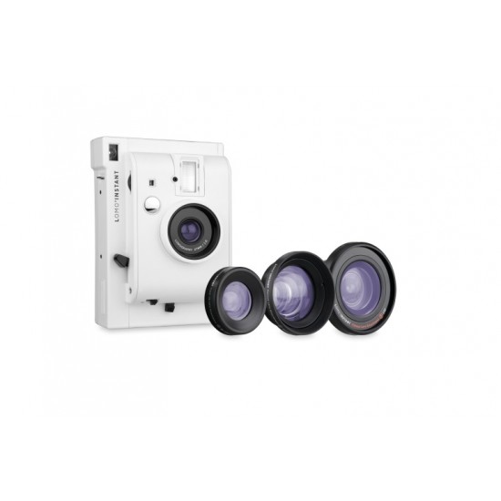 Lomo'Instant (White) + 3 Lenses +FREE Extra Color Gel +FREE Strap