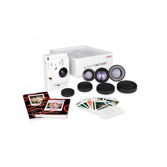 Lomo'Instant (White) + 3 Lenses +FREE Extra Color Gel +FREE Strap
