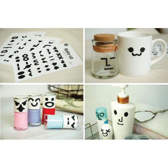 Make Up DIY Emoticons Sticker Set