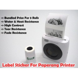 Premium Label Sticker Thermal Paper (3 Rolls) For Paperang / Comicam / Peripage / Receipt Printer