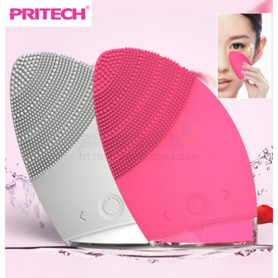Pritech Ultrasonic Silicon Facial Cleansing Brush, Face Massager