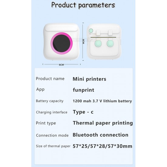 Mobile Instant Photo Thermal Printer C22