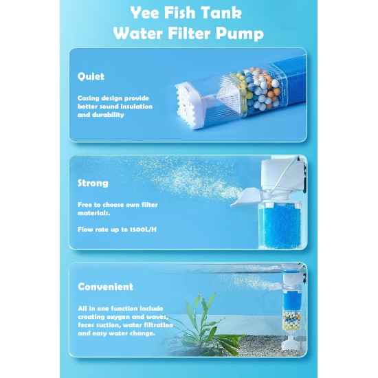 Yee Fish Tank Water Filter Air Pump