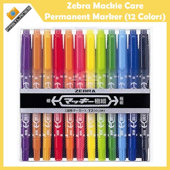 Zebra Mackie Care Permanent Marker Pen MCF-12 (12 Colors)
